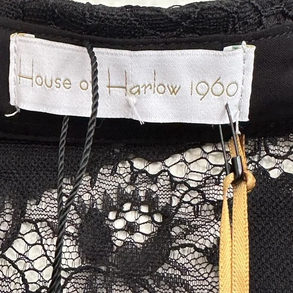House of Harlow 1960 Black Lace Blouse - Picture 5 of 7